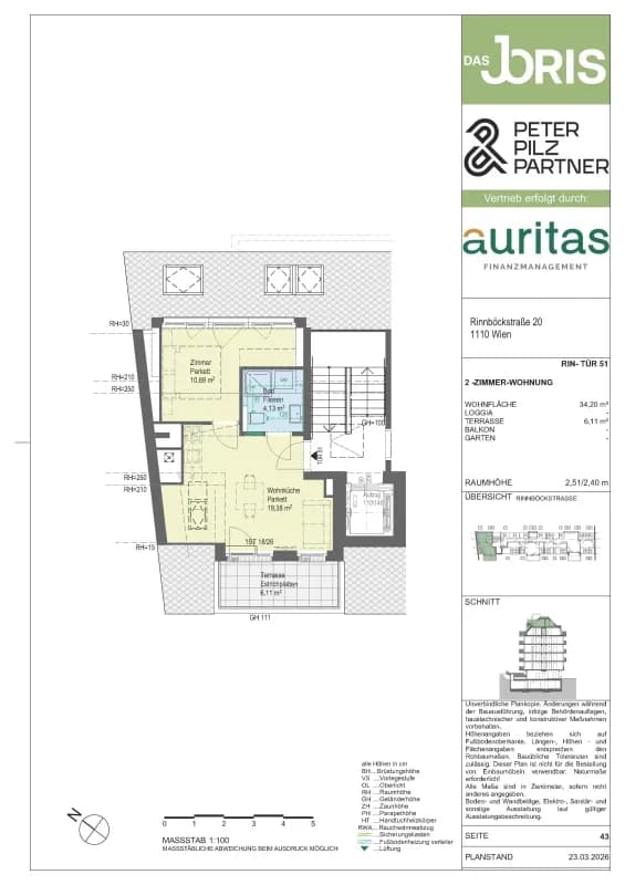 2-Zimmer-Wohnung kaufen in Wien – 34,2 m², € 313.400 – Bild 5 von 5