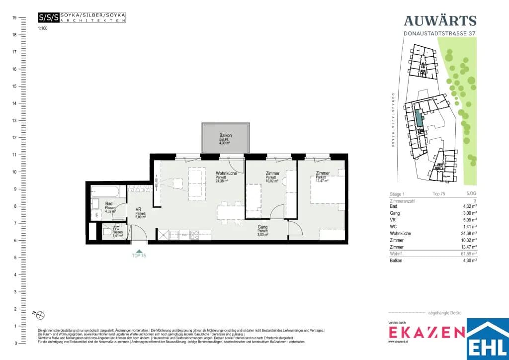 3-Zimmer-Wohnung mieten in Wien – 61,69 m², € 1.810 – Bild 20 von 20