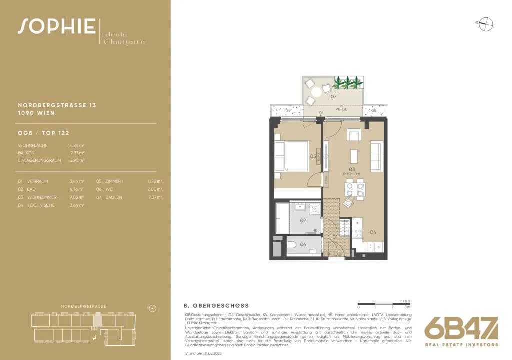 2-Zimmer-Wohnung kaufen in Wien – 44,84 m², € 580.500 – Bild 13 von 13
