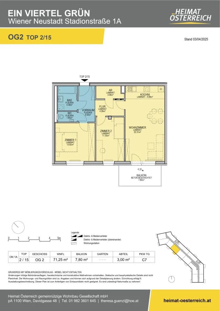 3-Zimmer-Wohnung mieten in Wiener Neustadt – 71,29 m², € 937 – Bild 29 von 35