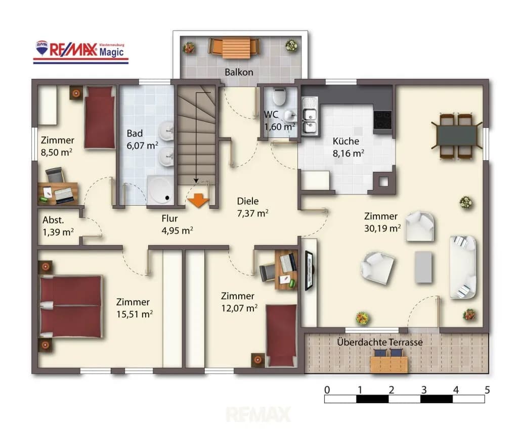 6-Zimmer-Haus mieten in Tulln – 130 m², € 2.480 – Bild 16 von 17