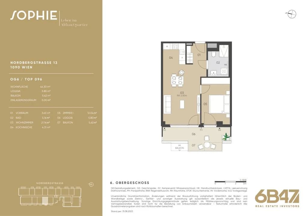 2-Zimmer-Wohnung kaufen in Wien – 45,37 m², € 545.500 – Bild 13 von 13