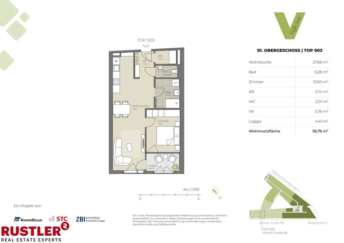 2-Zimmer-Wohnung mieten in Linz – 56 m², € 975 – Bild 11 von 12