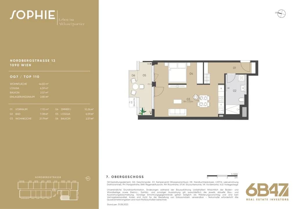 2-Zimmer-Wohnung kaufen in Wien – 46,83 m², € 537.400 – Bild 13 von 13