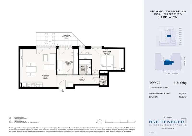 3-Zimmer-Wohnung kaufen in Wien – 64,74 m², € 450.000 – Bild 10 von 11