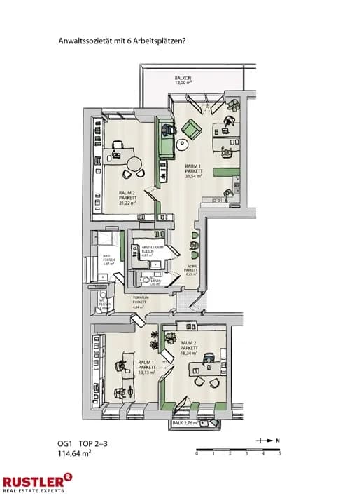 2-Zimmer-Wohnung mieten in Mödling – 65,33 m², € 1.359 – Bild 9 von 9