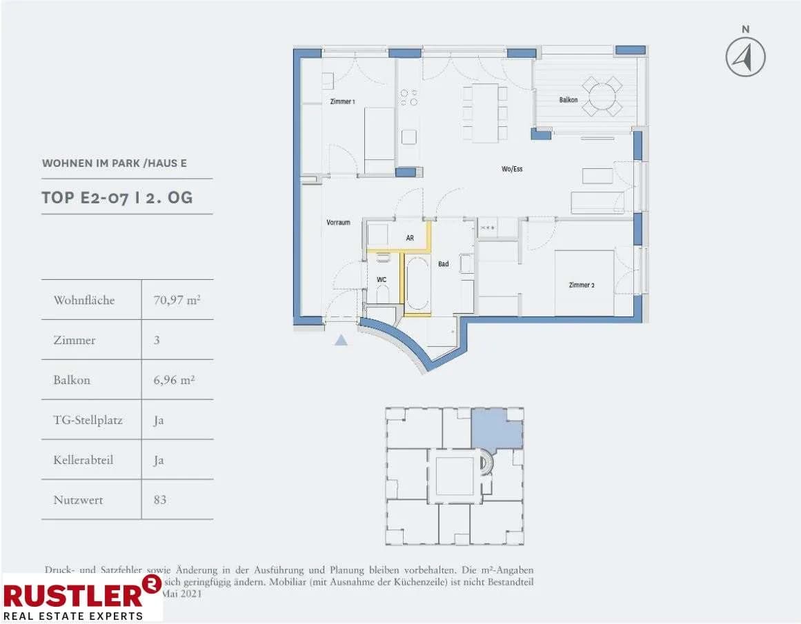 3-Zimmer-Wohnung kaufen in Graz – 70,97 m², € 366.000 – Bild 9 von 22