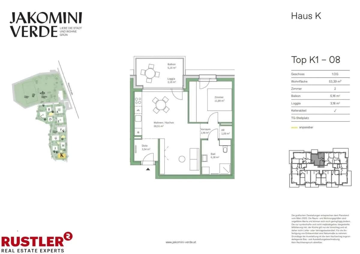 2-Zimmer-Wohnung kaufen in Graz – 53,39 m², € 270.000 – Bild 5 von 9
