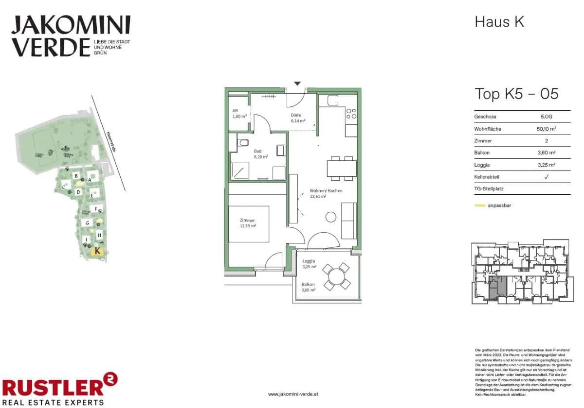 2-Zimmer-Wohnung kaufen in Graz – 50,1 m², € 279.000 – Bild 5 von 9