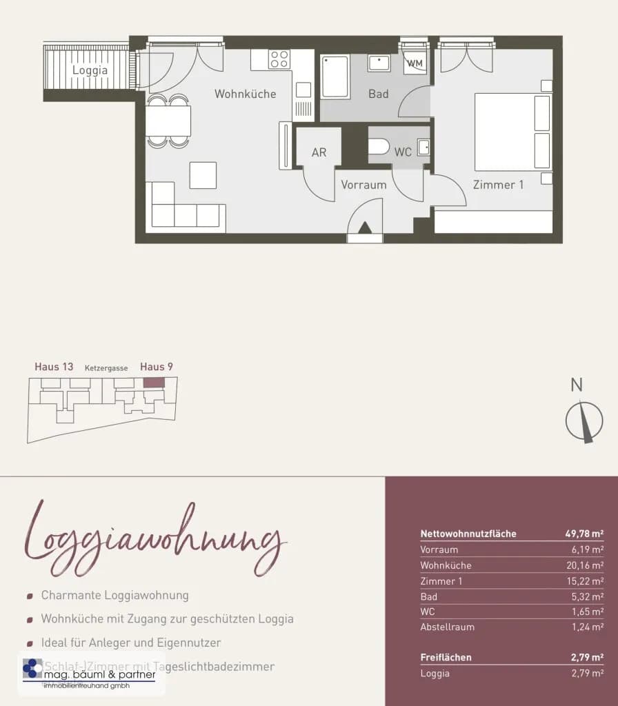 2-Zimmer-Wohnung mieten in Wien – 50 m², € 1.010 – Bild 10 von 10