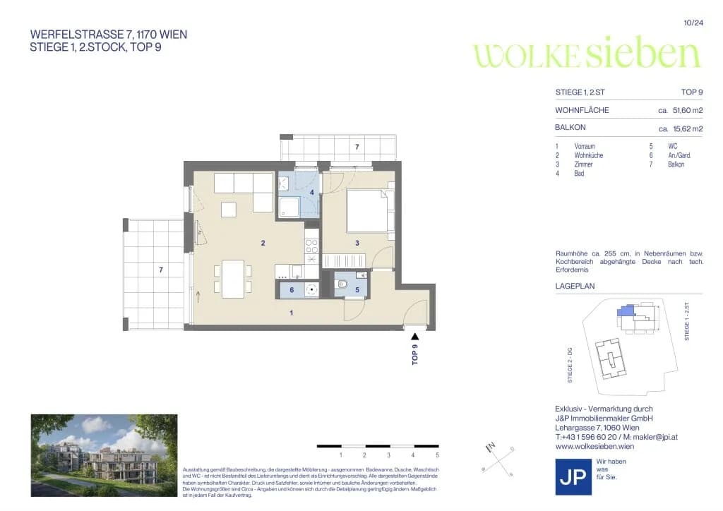 2-Zimmer-Wohnung kaufen in Wien – 51,6 m², € 529.000 – Bild 14 von 14