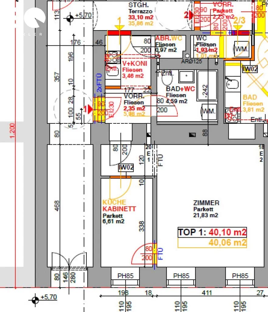 2-Zimmer-Wohnung kaufen in Wien – 40,1 m², € 128.500 – Bild 8 von 9