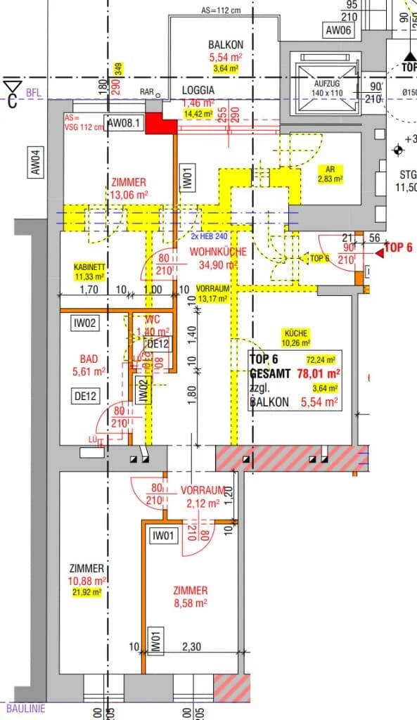 4-Zimmer-Wohnung kaufen in Wien – 77,83 m², € 549.000 – Bild 11 von 11