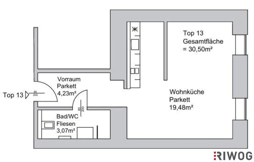 1-Zimmer-Wohnung kaufen in Wien – 29,75 m², € 139.000 – Bild 3 von 3