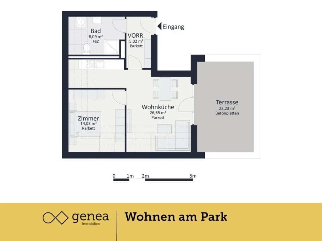 2-Zimmer-Wohnung kaufen in Graz – 53,85 m², € 393.000 – Bild 2 von 4