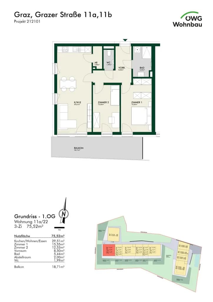 3-Zimmer-Wohnung kaufen in Graz – 75,52 m², € 433.416 – Bild 10 von 10