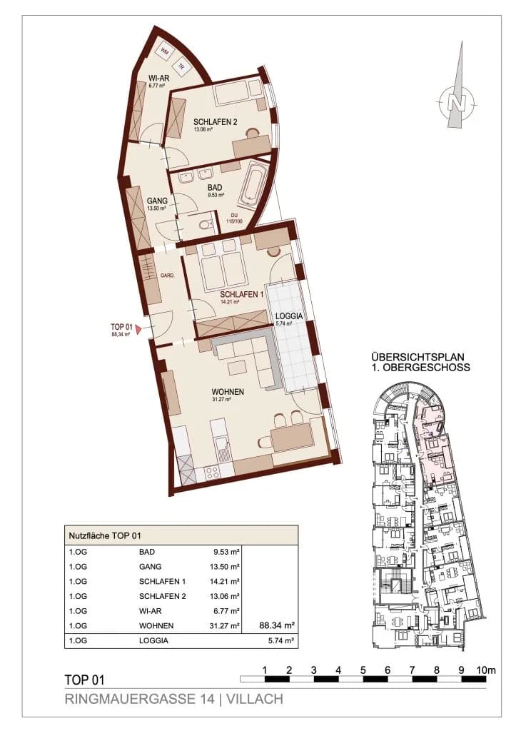 3-Zimmer-Wohnung kaufen in Villach – 88,61 m², € 472.111 – Bild 2 von 2