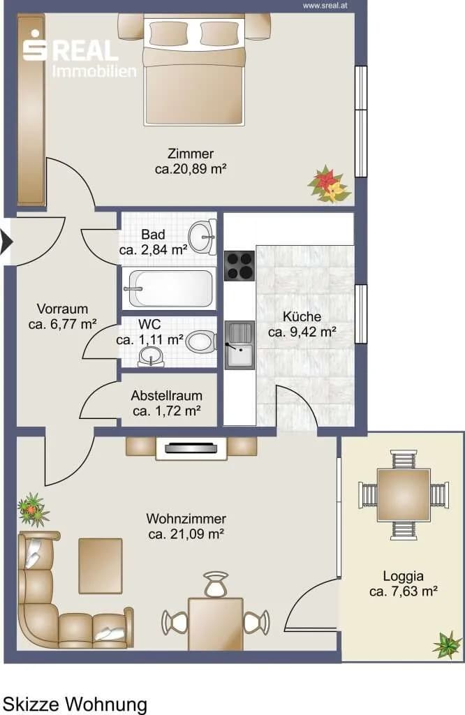 2-Zimmer-Wohnung kaufen in Wien – 71,47 m², € 268.000 – Bild 7 von 8