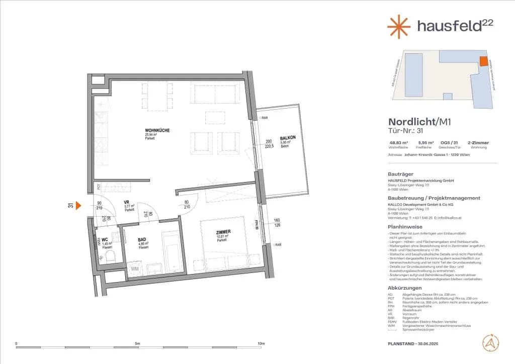 2-Zimmer-Wohnung mieten in Wien – 48,07 m², € 960 – Bild 2 von 17