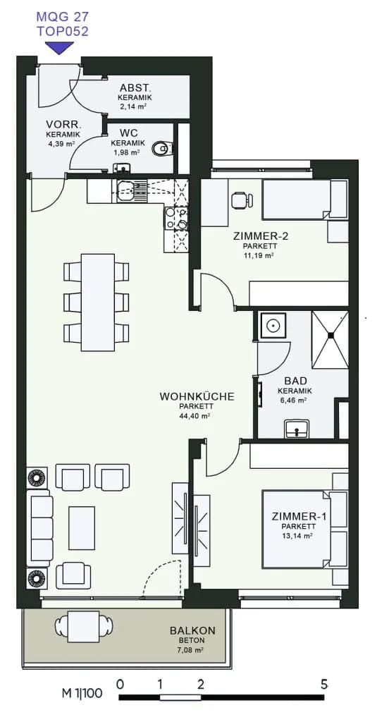 3-Zimmer-Wohnung mieten in Graz – 83,18 m², € 1.278 – Bild 6 von 6