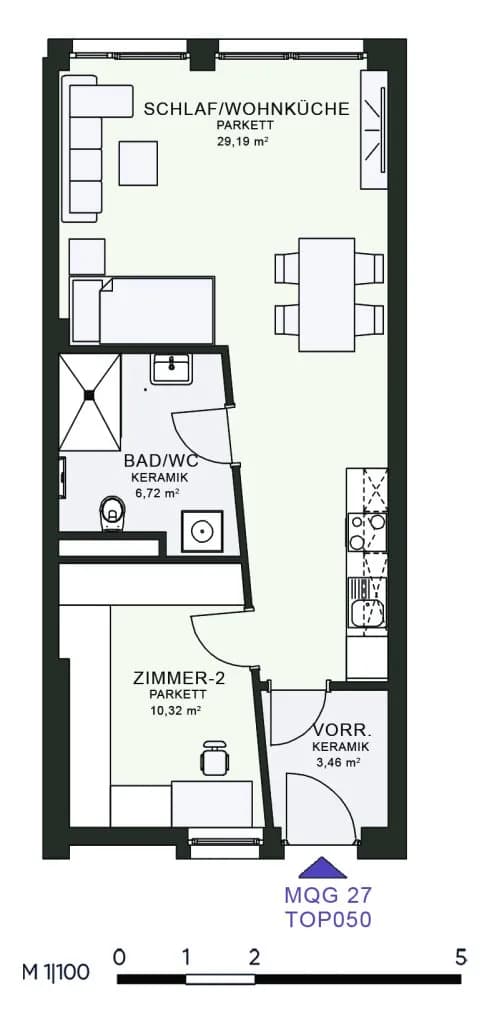 2-Zimmer-Wohnung mieten in Graz – 50,04 m², € 755 – Bild 6 von 6