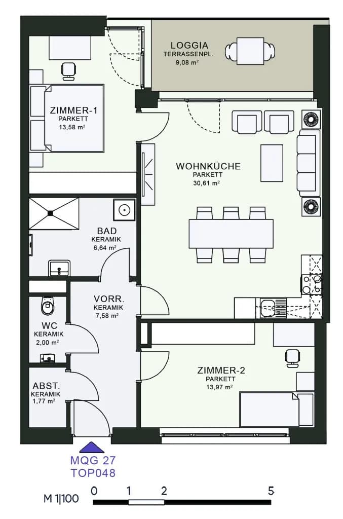 3-Zimmer-Wohnung mieten in Graz – 77,68 m², € 1.164 – Bild 6 von 6