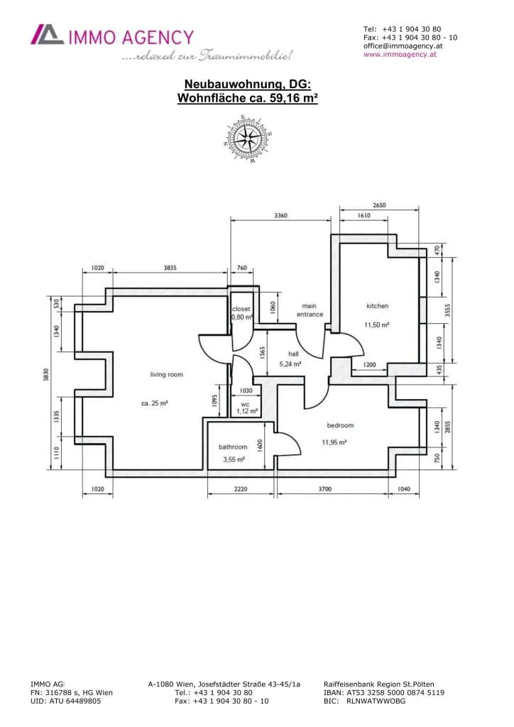 2-Zimmer-Wohnung mieten in Wien – 59 m², € 890 – Bild 15 von 15