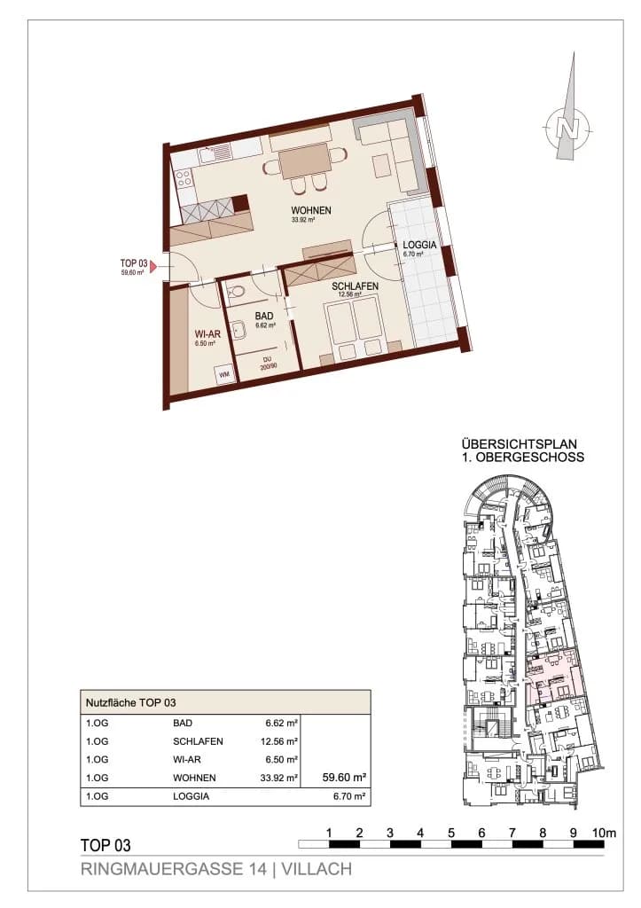 2-Zimmer-Wohnung kaufen in Villach – 60,54 m², € 332.705 – Bild 2 von 2