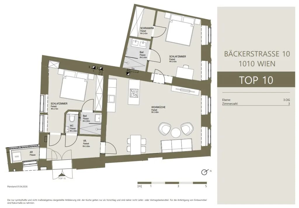 3-Zimmer-Wohnung mieten in Wien – 83,93 m², € 2.770 – Bild 11 von 11