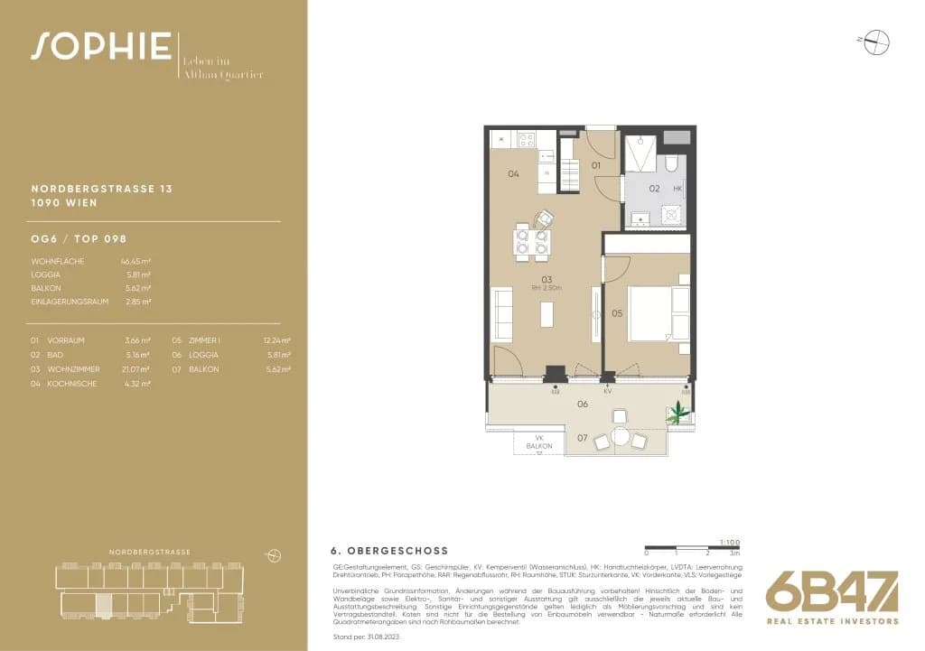 2-Zimmer-Wohnung kaufen in Wien – 46,45 m², € 521.700 – Bild 13 von 13