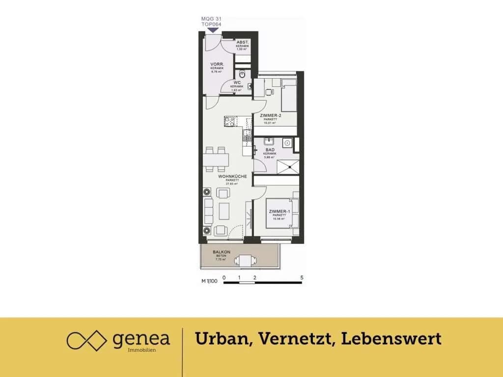 4-Zimmer-Wohnung mieten in Graz – 64,07 m², € 950 – Bild 2 von 31