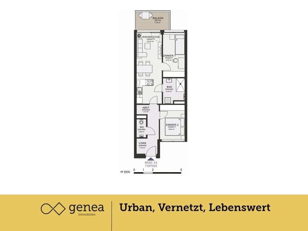 2-Zimmer-Wohnung mieten in Graz – 54,21 m², € 800 – Bild 2 von 27