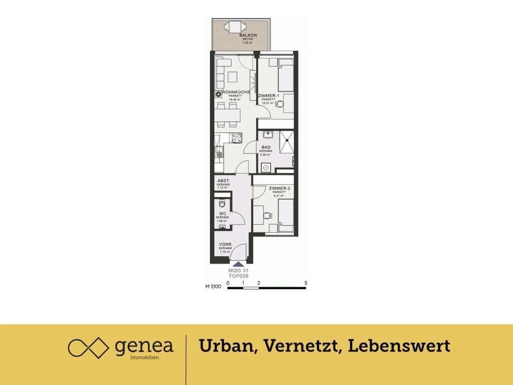 2-Zimmer-Wohnung mieten in Graz – 54,82 m², € 823 – Bild 2 von 28