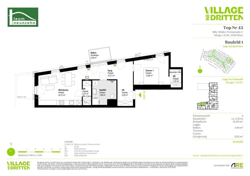 2-Zimmer-Wohnung mieten in Wien – 61 m², € 1.379 – Bild 29 von 29