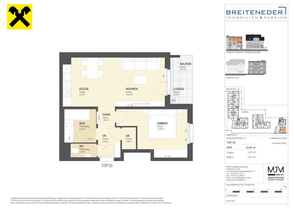 2-Zimmer-Wohnung kaufen in Korneuburg – 53,5 m², € 307.200 – Bild 6 von 6