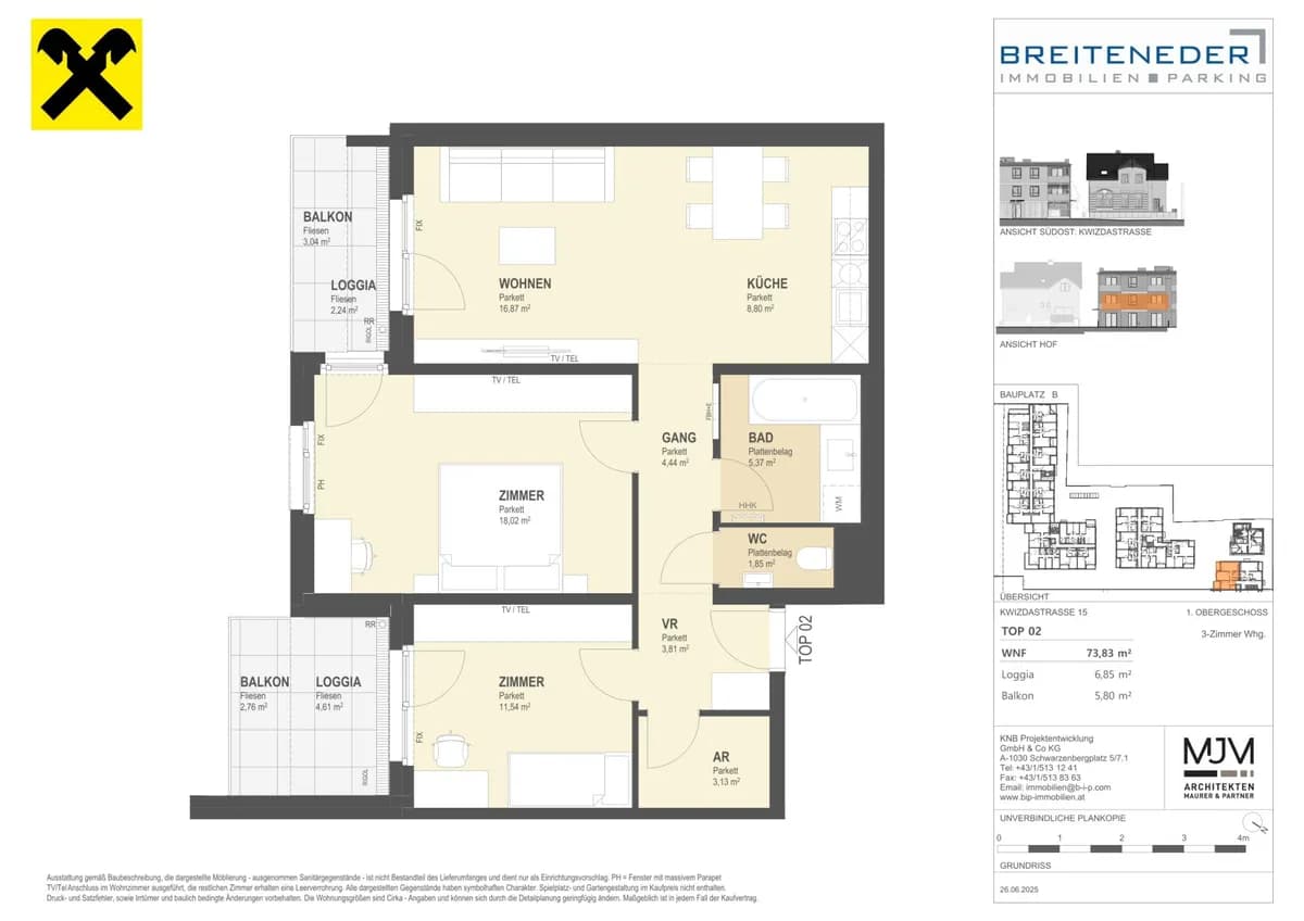 3-Zimmer-Wohnung kaufen in Korneuburg – 73,83 m², € 455.100 – Bild 6 von 6