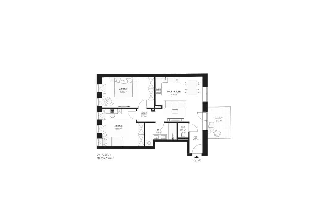 3-Zimmer-Wohnung kaufen in Wien – 62,18 m², € 663.000 – Bild 12 von 12