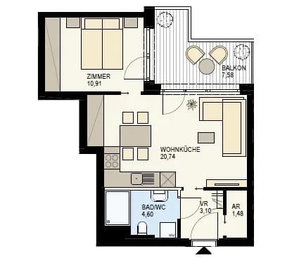 2-Zimmer-Wohnung kaufen in Wien – 40,83 m², € 401.600 – Bild 13 von 15