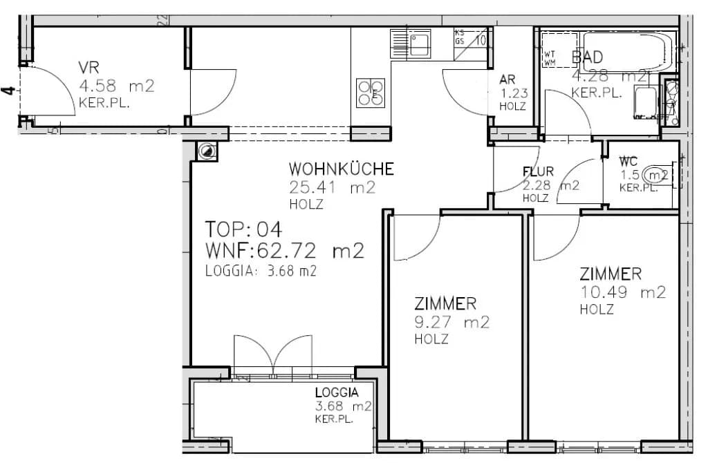 3-Zimmer-Wohnung kaufen in Wien – 59,04 m², € 330.000 – Bild 9 von 9