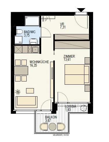 2-Zimmer-Wohnung kaufen in Wien – 42,85 m², € 425.000 – Bild 13 von 15