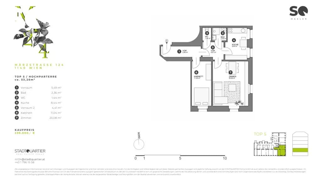 2-Zimmer-Wohnung kaufen in Wien – 53,26 m², € 239.000 – Bild 10 von 10