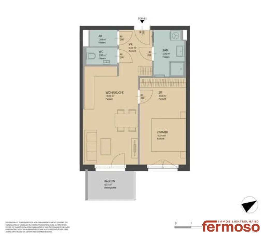 2-Zimmer-Wohnung mieten in Wien – 48,05 m², € 949 – Bild 20 von 20