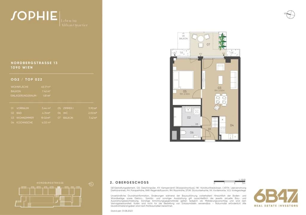 2-Zimmer-Wohnung kaufen in Wien – 45,17 m², € 415.000 – Bild 13 von 13