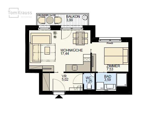 2-Zimmer-Wohnung kaufen in Wien – 34,83 m², € 283.600 – Bild 13 von 13