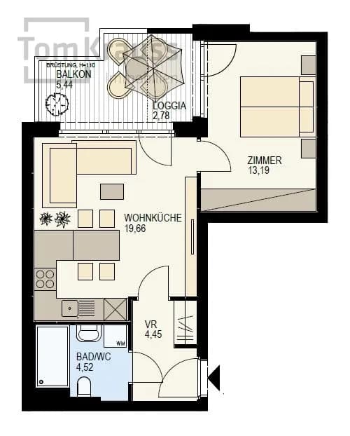 2-Zimmer-Wohnung kaufen in Wien – 44,6 m², € 425.900 – Bild 12 von 14