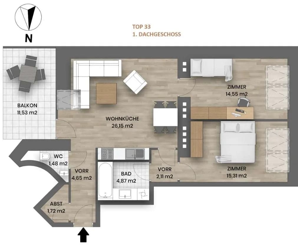 3-Zimmer-Wohnung kaufen in Wien – 70,84 m², € 574.000 – Bild 13 von 18
