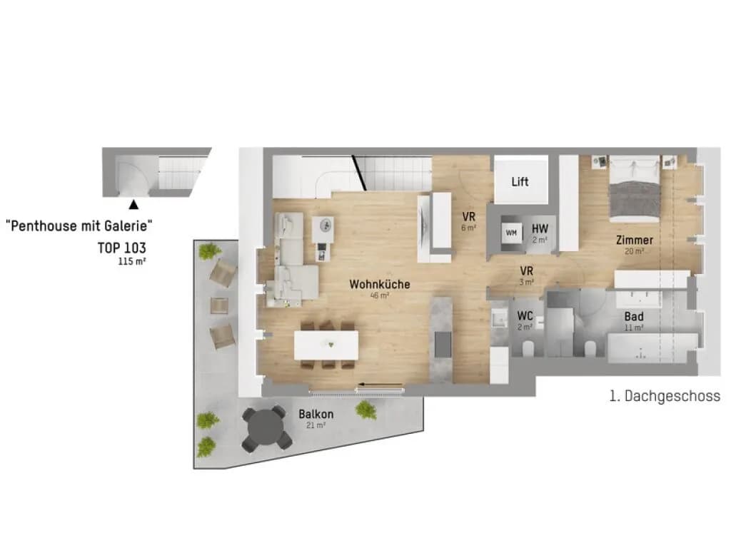 2-Zimmer-Wohnung kaufen in Wien – 114,97 m², € 1.099.900 – Bild 13 von 14
