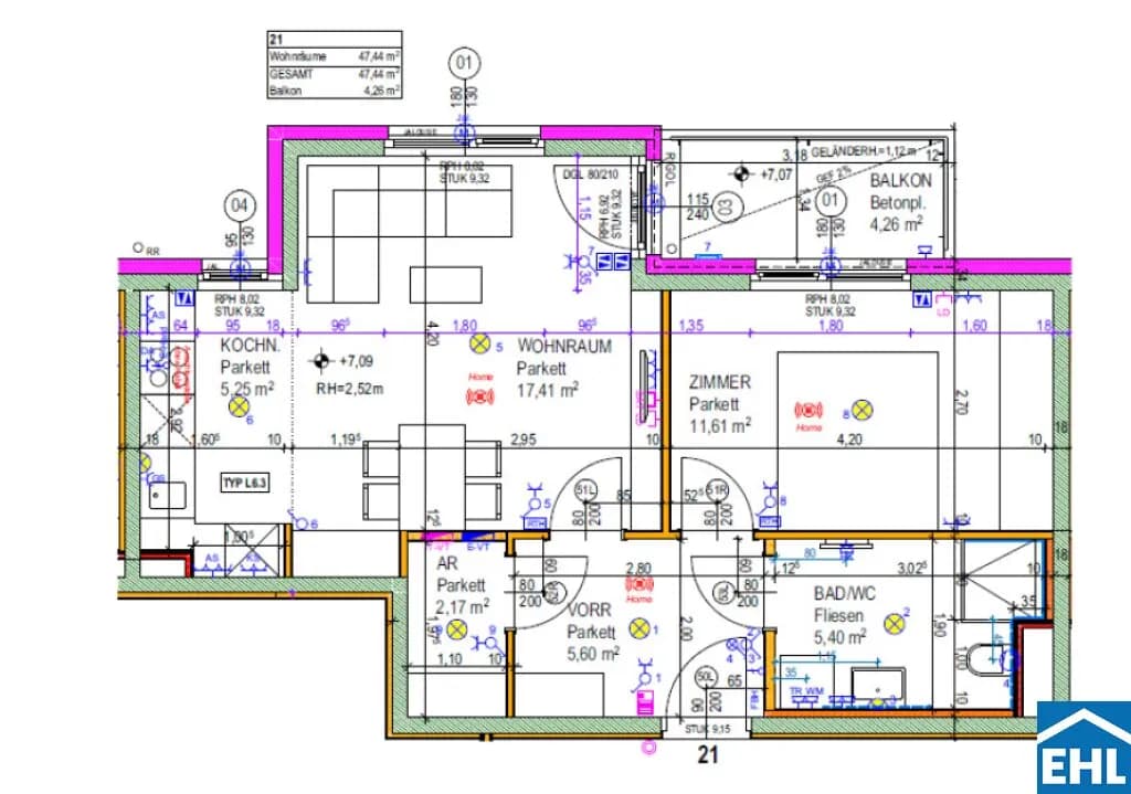 2-Zimmer-Wohnung mieten in Wien – 47,44 m², € 969 – Bild 8 von 8