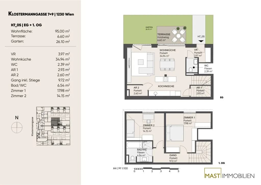 3-Zimmer-Haus kaufen in Wien – 95 m², € 549.000 – Bild 19 von 31