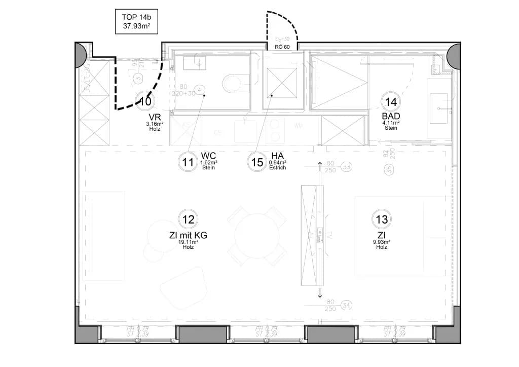2-Zimmer-Wohnung mieten in Wien – 37,93 m², € 2.400 – Bild 12 von 12